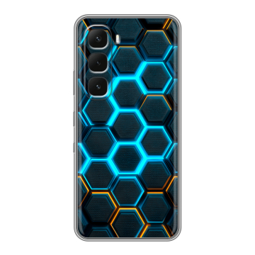 Силиконовый чехол на Infinix Hot 60 Pro Plus с принтом Неоновые соты