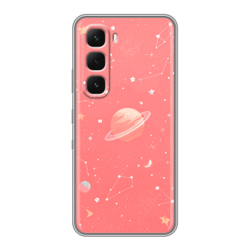 Силиконовый чехол на Infinix Hot 60 Pro Plus с принтом Розовый космос
