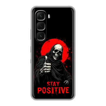 Силиконовый чехол на Infinix Hot 60 Pro Plus с принтом смешной скелет