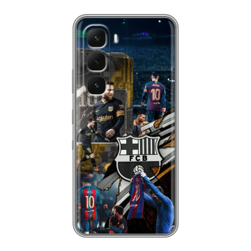 Силиконовый чехол на Infinix Hot 60 Pro Plus с принтом Messi Barcelona Силиконовый чехол на Infinix Hot 60 Pro Plus с принтом Messi Barcelona