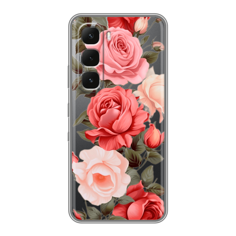 Силиконовый чехол на Infinix Hot 60 Pro Plus с принтом Розы Силиконовый чехол на Infinix Hot 60 Pro Plus с принтом Розы