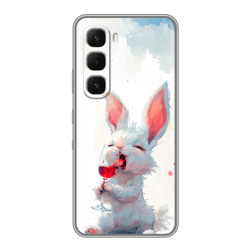 Силиконовый чехол на Infinix Hot 60 Pro Plus с принтом кролик зайчик Силиконовый чехол на Infinix Hot 60 Pro Plus с принтом кролик зайчик