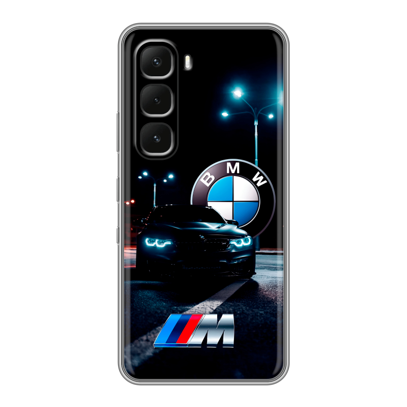 Силиконовый чехол на Infinix Hot 60 Pro Plus с принтом БМВ BMW Силиконовый чехол на Infinix Hot 60 Pro Plus с принтом БМВ BMW