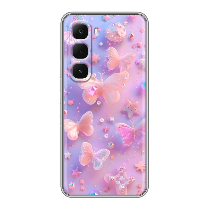 Силиконовый чехол на Infinix Hot 60 Pro Plus с принтом Бабочки Силиконовый чехол на Infinix Hot 60 Pro Plus с принтом Бабочки
