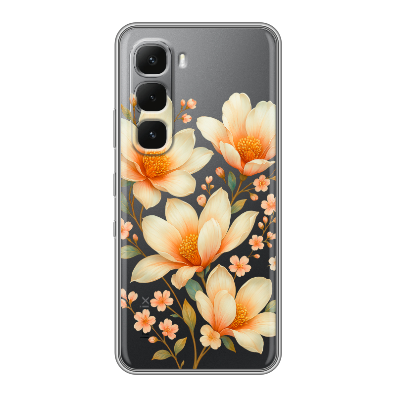 Силиконовый чехол на Infinix Hot 60 Pro Plus с принтом Цветы Силиконовый чехол на Infinix Hot 60 Pro Plus с принтом Цветы