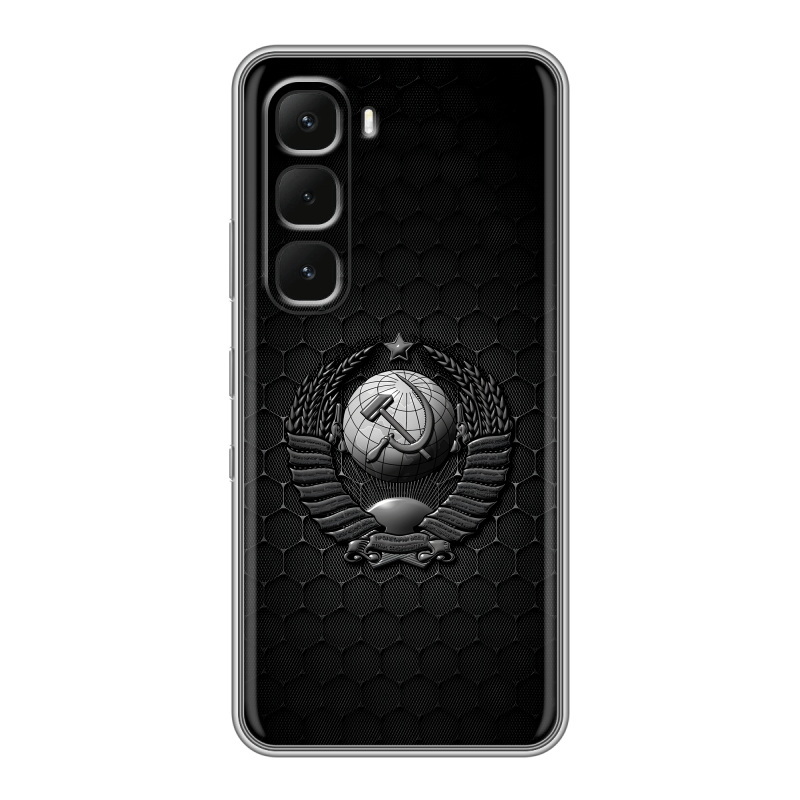 Силиконовый чехол на Infinix Hot 60 Pro Plus с принтом Герб Флаг СССР Силиконовый чехол на Infinix Hot 60 Pro Plus с принтом Герб Флаг СССР