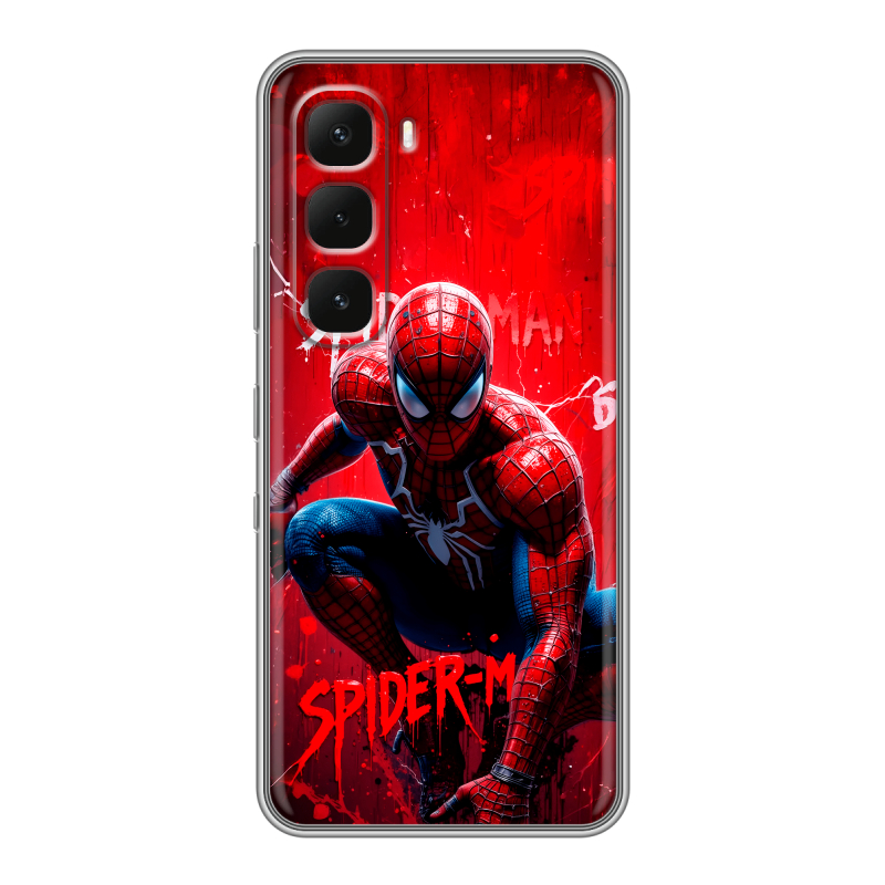 Силиконовый чехол на Infinix Hot 60 Pro Plus с принтом Spiderman Человек паук Силиконовый чехол на Infinix Hot 60 Pro Plus с принтом Spiderman Человек паук