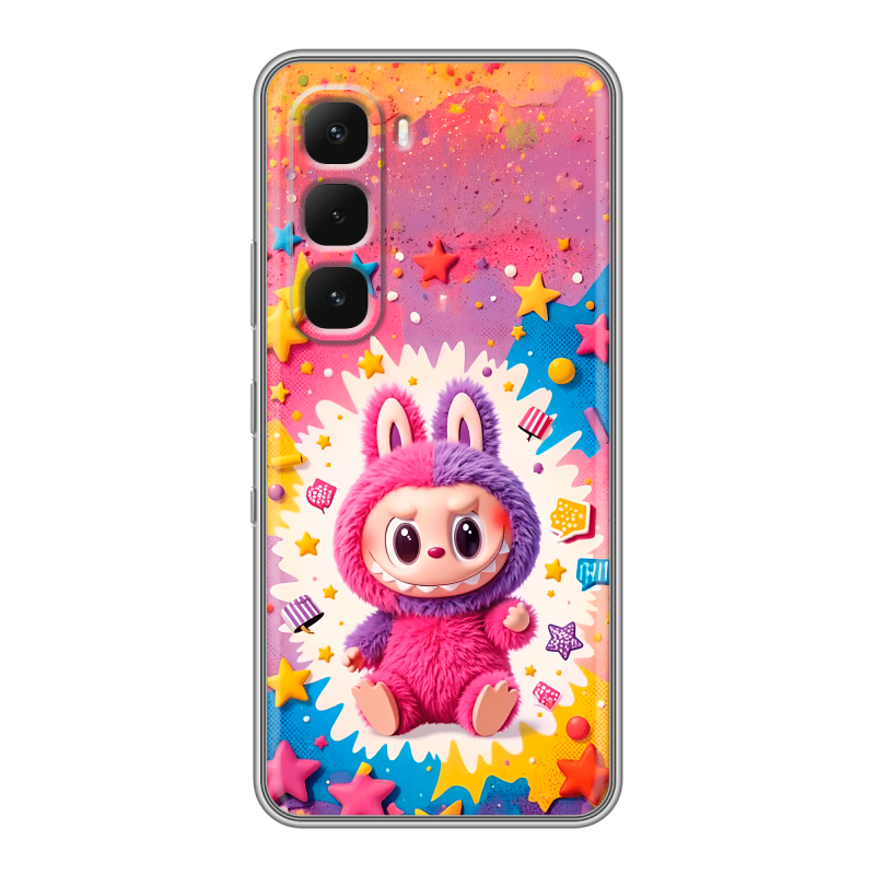 Силиконовый чехол на Infinix Hot 60 Pro Plus с принтом Labubu Лабубу Силиконовый чехол на Infinix Hot 60 Pro Plus с принтом Labubu Лабубу