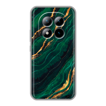 Силиконовый чехол на Xiaomi Redmi Note 15 Pro Plus с принтом Мрамор зеленое золото