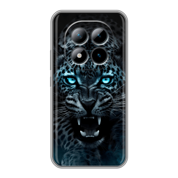 Силиконовый чехол на Xiaomi Redmi Note 15 Pro Plus с принтом Темный леопард