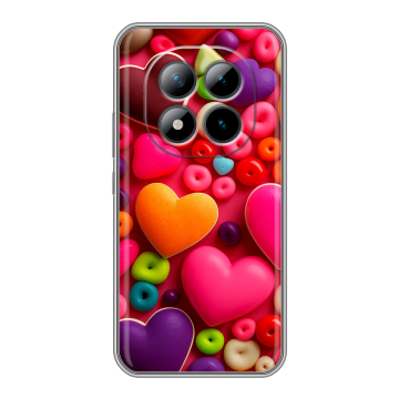 Силиконовый чехол на Xiaomi Redmi Note 15 Pro Plus с принтом Сердечки