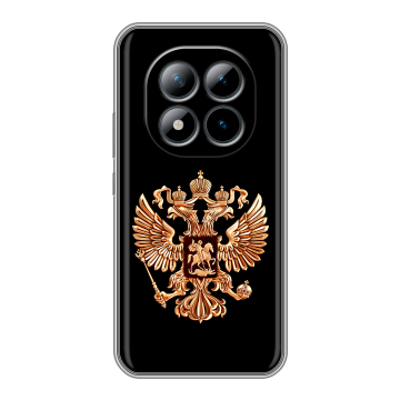 Силиконовый чехол на Xiaomi Redmi Note 15 Pro Plus 5G с принтом Герб России золотой