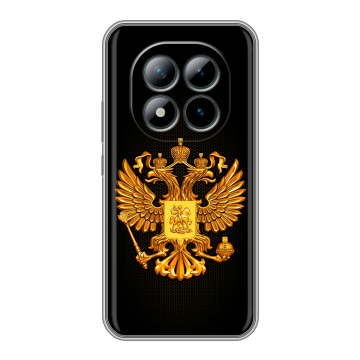 Силиконовый чехол на Xiaomi Redmi Note 15 Pro Plus 5G с принтом Герб России желтый Силиконовый чехол на Xiaomi Redmi Note 15 Pro Plus 5G с принтом Герб России желтый