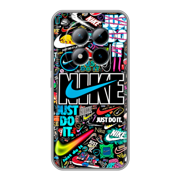 Силиконовый чехол на Xiaomi Redmi Note 15 Pro Plus 5G с принтом найк nike черный