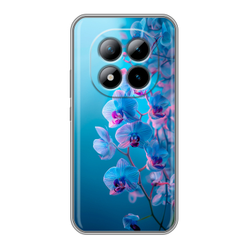Силиконовый чехол на Xiaomi Redmi Note 15 Pro Plus 5G с принтом голубые орхидеи Силиконовый чехол на Xiaomi Redmi Note 15 Pro Plus 5G с принтом голубые орхидеи