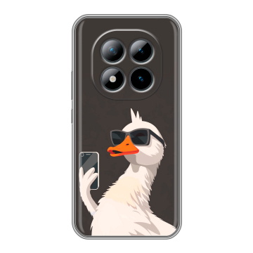 Силиконовый чехол на Xiaomi Redmi Note 15 Pro Plus 5G с принтом утка в очках Силиконовый чехол на Xiaomi Redmi Note 15 Pro Plus 5G с принтом утка в очках