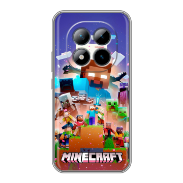 Силиконовый чехол на Xiaomi Redmi Note 15 Pro Plus 5G с принтом Майнкрафт Minecraft