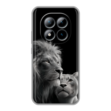 Силиконовый чехол на Xiaomi Redmi Note 15 Pro Plus 5G с принтом Лев кошки