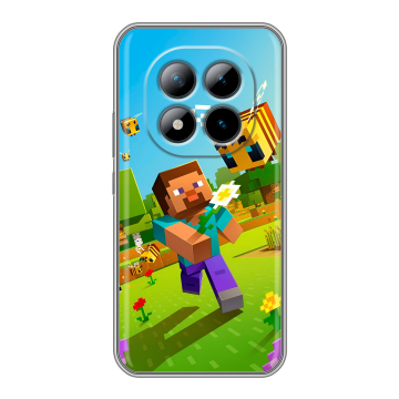 Силиконовый чехол на Xiaomi Redmi Note 15 Pro Plus 5G с принтом Майнкрафт Minecraft Силиконовый чехол на Xiaomi Redmi Note 15 Pro Plus 5G с принтом Майнкрафт Minecraft