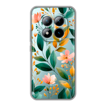 Силиконовый чехол на Xiaomi Redmi Note 15 Pro Plus 5G с принтом Цветы паттерн