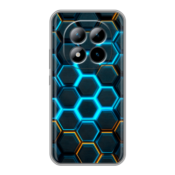 Силиконовый чехол на Xiaomi Redmi Note 15 Pro Plus 5G с принтом Неоновые соты