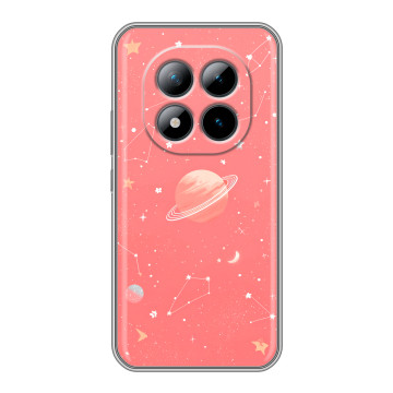 Силиконовый чехол на Xiaomi Redmi Note 15 Pro Plus 5G с принтом Розовый космос