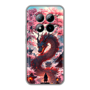 Силиконовый чехол на Xiaomi Redmi Note 15 Pro Plus 5G с принтом Дракон Японский Силиконовый чехол на Xiaomi Redmi Note 15 Pro Plus 5G с принтом Дракон Японский