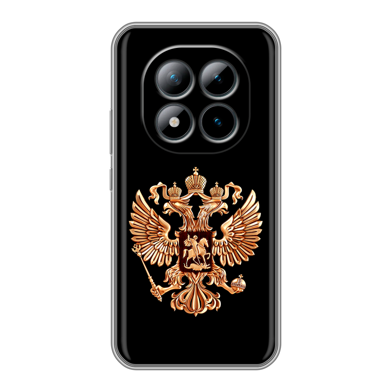 Силиконовый чехол на Xiaomi Redmi Note 15 Pro Plus 5G с принтом Герб России золотой Силиконовый чехол на Xiaomi Redmi Note 15 Pro Plus 5G с принтом Герб России золотой
