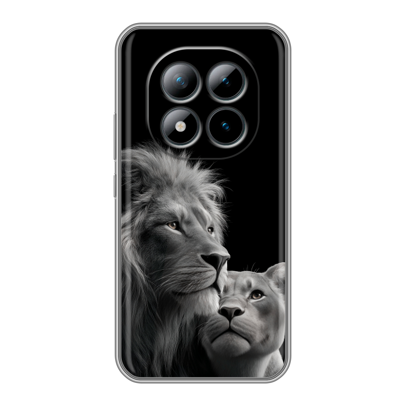 Силиконовый чехол на Xiaomi Redmi Note 15 Pro Plus 5G с принтом Лев кошки Силиконовый чехол на Xiaomi Redmi Note 15 Pro Plus 5G с принтом Лев кошки