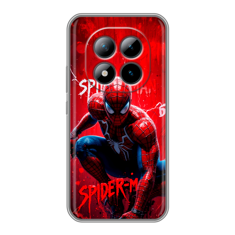 Силиконовый чехол на Xiaomi Redmi Note 15 Pro Plus 5G с принтом Spiderman Человек паук Силиконовый чехол на Xiaomi Redmi Note 15 Pro Plus 5G с принтом Spiderman Человек паук