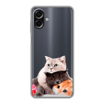 Силиконовый чехол на Samsung Galaxy A07 с принтом Кошки Силиконовый чехол на Samsung Galaxy A07 с принтом Кошки