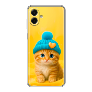 Силиконовый чехол на Samsung Galaxy A07 с принтом Котенок в шапке Силиконовый чехол на Samsung Galaxy A07 с принтом Котенок в шапке