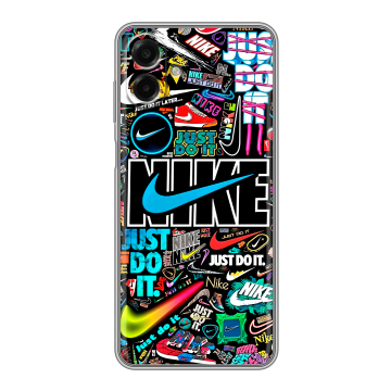 Силиконовый чехол на Samsung Galaxy A07 с принтом найк nike черный