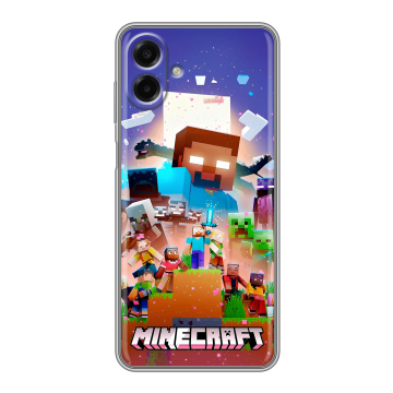 Силиконовый чехол на Samsung Galaxy A07 с принтом Майнкрафт Minecraft