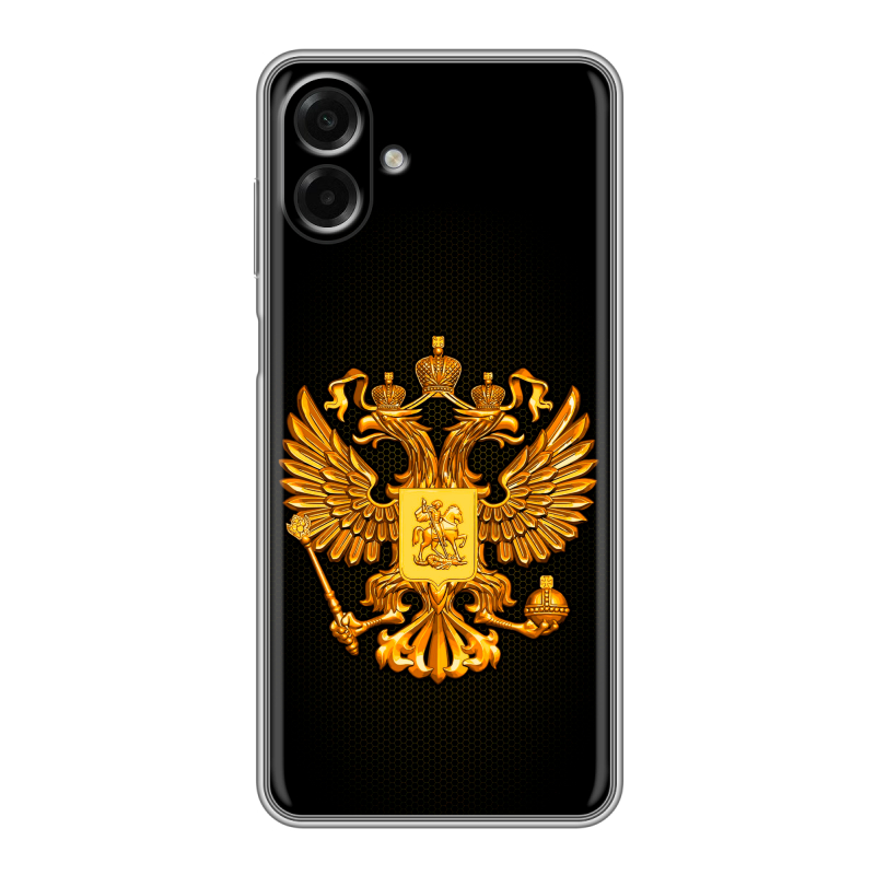 Силиконовый чехол на Samsung Galaxy A07 с принтом Герб России желтый Силиконовый чехол на Samsung Galaxy A07 с принтом Герб России желтый