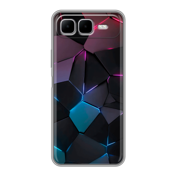 Силиконовый чехол на Infinix Smart 10 Plus с принтом Геометрия неона