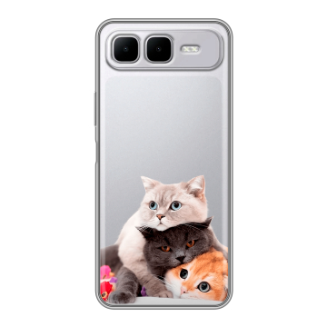 Силиконовый чехол на Infinix Smart 10 Plus с принтом Кошки