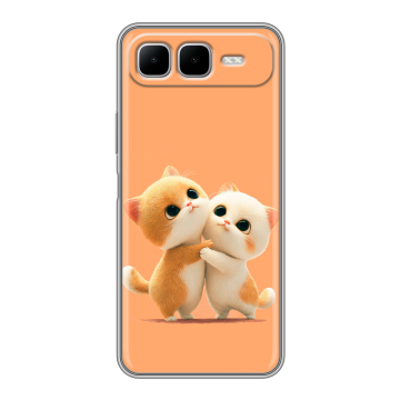 Силиконовый чехол на Infinix Smart 10 Plus с принтом Милые котики