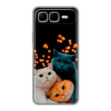 Силиконовый чехол на Infinix Smart 10 Plus с принтом Кошки
