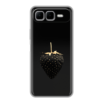 Силиконовый чехол на Infinix Smart 10 Plus с принтом Черная клубника