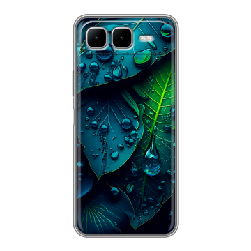 Силиконовый чехол на Infinix Smart 10 Plus с принтом Листья