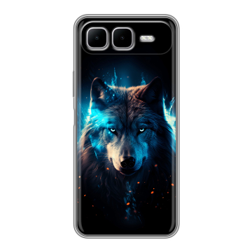 Силиконовый чехол на Infinix Smart 10 Plus с принтом Волк ночной Силиконовый чехол на Infinix Smart 10 Plus с принтом Волк ночной