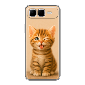 Силиконовый чехол на Infinix Smart 10 Plus с принтом котенок