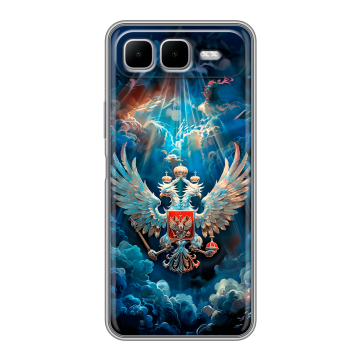 Силиконовый чехол на Infinix Smart 10 Plus с принтом Герб флаг России