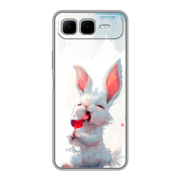 Силиконовый чехол на Infinix Smart 10 Plus с принтом кролик зайчик