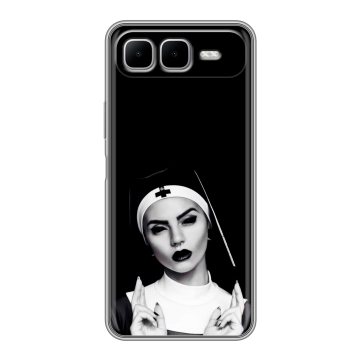 Силиконовый чехол на Infinix Smart 10 Plus с принтом монашка