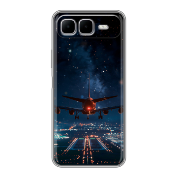 Силиконовый чехол на Infinix Smart 10 Plus с принтом самолет