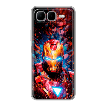 Силиконовый чехол на Infinix Smart 10 Plus с принтом Железный человек Ironman