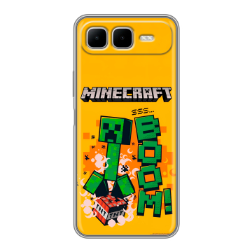 Силиконовый чехол на Infinix Smart 10 Plus с принтом Майнкрафт Minecraft