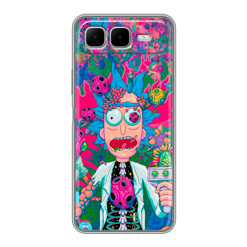 Силиконовый чехол на Infinix Smart 10 Plus с принтом Рик и Морти Rick Morty